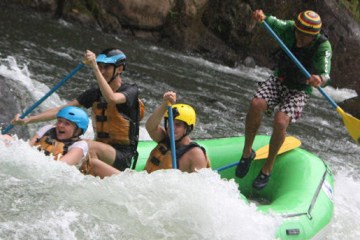 people white water rafting Toro River