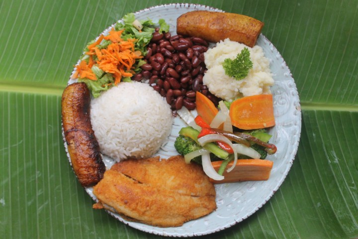 a plate of food on a table