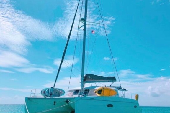 a small boat in a large body of water